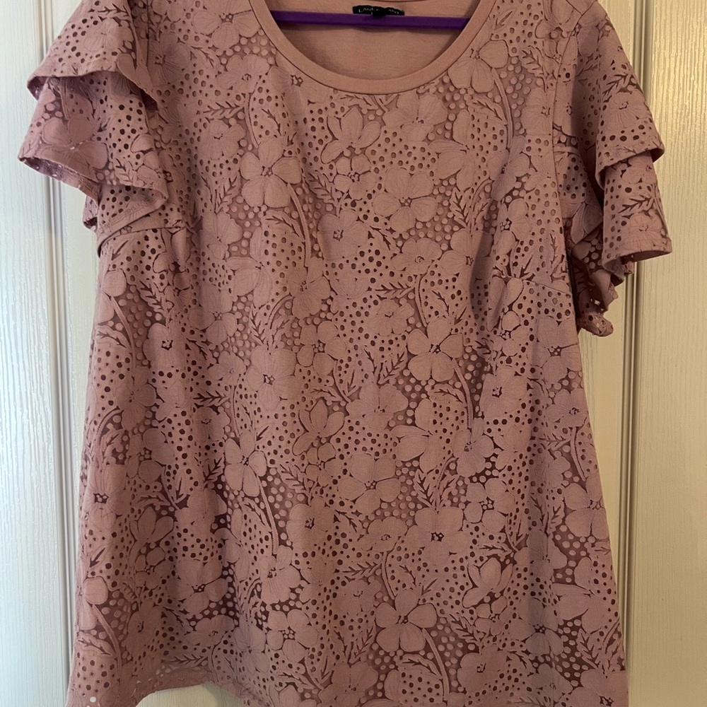 Lane Bryant Pink Lace Blouse
